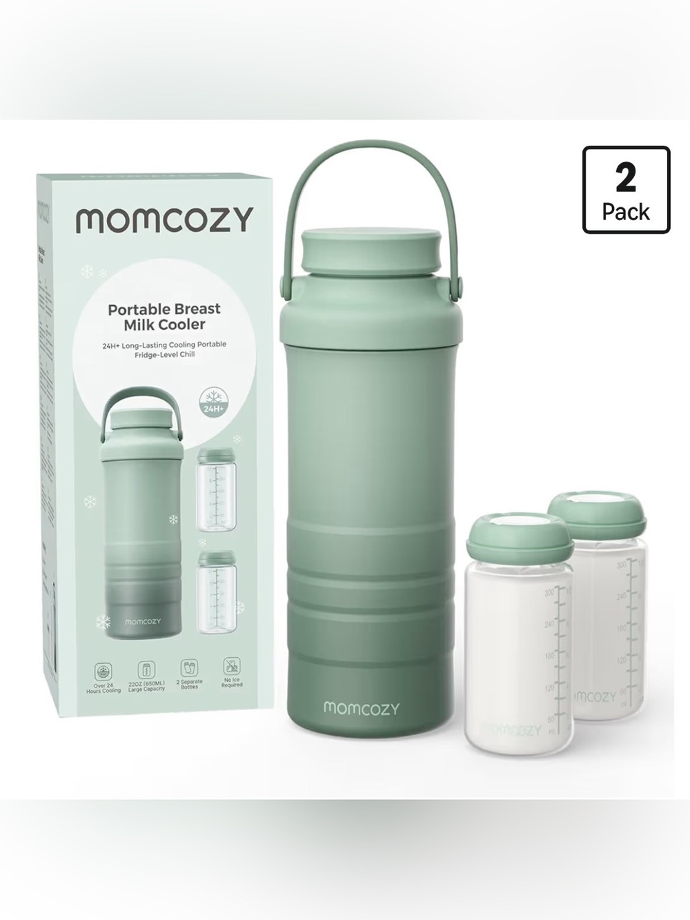 momcozy Portable Breast Milk Cooler – Sage Green